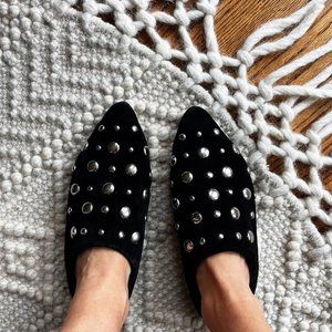 • Urban Outfitters Studded Suede Babouche Shoes •